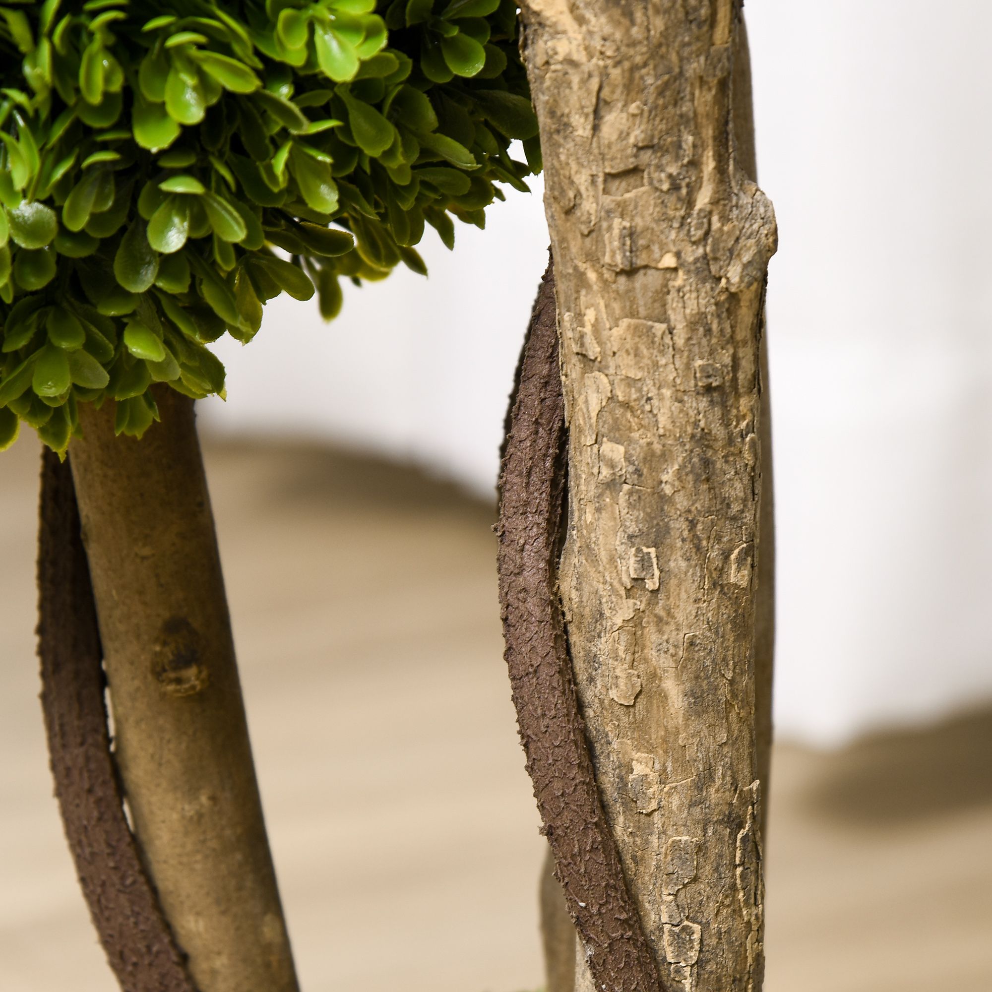 Artificial Plant for Home Decor Indoor & Outdoor Fake Plants Artificial Tree in Pot, 3 Ball Boxwood Topiary Tree for Home Office, Living Room Decor, Light Green