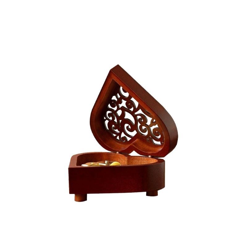 Heart-Shaped Wooden Music Box as Perfect Gift for Any Occasion