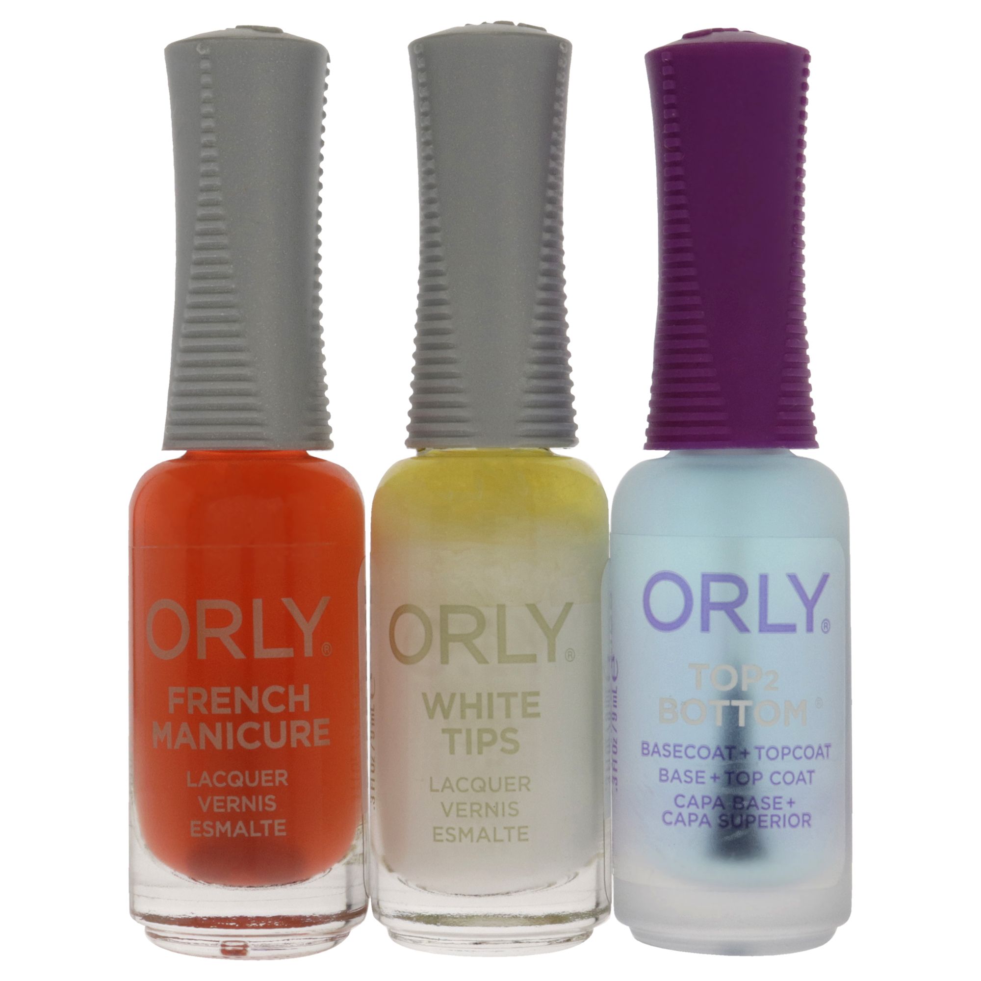 The Original French Manicure Kit Rose by Orly for Women - 4 Pc Kit 0.3oz Top2 Botton Base Coat Plus Topcoat, 0.3oz Nail Lacquer - White Tips, 0.3oz Nail Lacquer - Bare Rose, Tip Guides - White